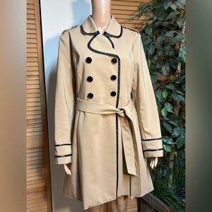 Elle Beige Double-Breasted Trench Coat